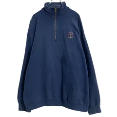 TULTEX ロゴスウェット トレーナー XL ネイビー タルテックス ハーフジップ ビッグサイズ 古着卸 アメリカ仕入 a612-8141のサムネイル