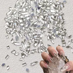 【数量限定】ネイルを飾てと服装使用 ネイルセット diy 高い採光 ケース入り ネイルストーン ミックスサイズ クリスタル （ランダム形状） ネイルアート（100個）ネイルパーツ ラインストーン Coollooda