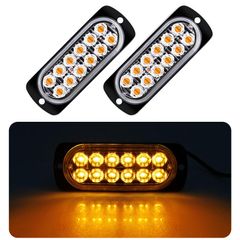 sakurawing 汎用 ストロボ フラッシュ led ライト デイライト 車 バイク トラック 12v 24v 防水 爆光 カスタム アンバー [アンバー]