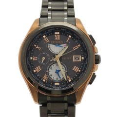美品 シチズン エクシード H820-T021387 チタン グレー 電波ソーラー 腕時計 1600 CITIZEN