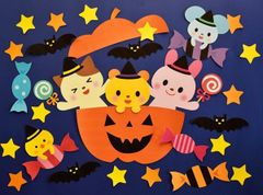 ★壁面飾り  標準サイズ（横80cm※サイズ変更可能）「楽しい！ハロウィン！」9月 10月 11月 秋 冬 保育園 幼稚園★