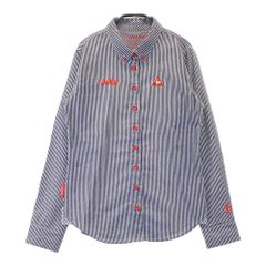サイズ：M LE COQ GOLF ルコックゴルフ  長袖シャツ ボタンダウン ストライプ柄 グレー系 [240101487277] ゴルフウェア レディース ストスト