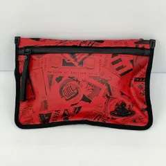 Vivienne Westwood ヴィヴィアンウエストウッド ショルダーバッグ サコッシュ VWB940 オーブ プリント 薄型 メンズ レッド系 鞄 DF15652■
