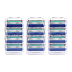 【人気商品】ジレット対応 フュージョン 替刃 Fusion Ligefoy 替え刃 髭剃り ひげそり マニュアル カミソリ 12個入り 交換品 ブルー