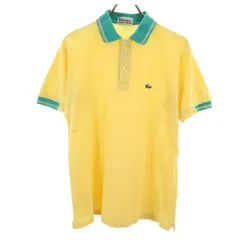 IZOD LACOSTE アイゾッドラコステ 70s ヴィンテージ 糸巻きタグ 半袖 ポロシャツ イエロー系 鹿の子 メンズ 古着