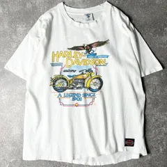 雰囲気系 90s USA製 HARLEY DAVIDSON オフィシャル 両面 イーグル プリント 半袖 Tシャツ L / 90年代 シングル ハーレー ダビッドソン