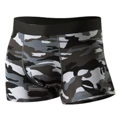 メンズ ボクサー ショーツ インナー 迷彩 カモフラージュ柄 通気性 ストレッチ 吸湿性 快適 フィット感 伸縮性 下着 コットン カジュアル 黒 青 緑 ms-023