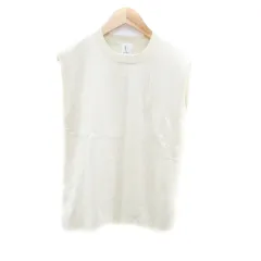 スピック&スパン Spick&Span ニット カットソー クルーネック ノースリーブ 無地 F ライトベージュ /HO2