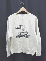 ◇ ⊇ GU ジーユー 長袖 ヘビーウェイトスウェットプルオーバー サイズL オフホワイト系 メンズ E  【1409250033674】