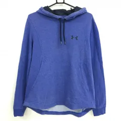 アンダーアーマー パーカー ブルー ロゴ黒 裏起毛 トレーナー メンズ MD/M ゴルフウェア UNDER ARMOUR