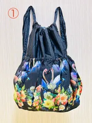 リョックバッグ40cm×10cm×45cm超軽い花柄①番デイパックリュックサック