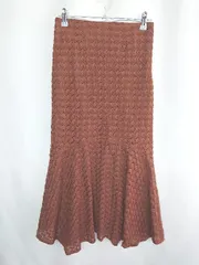 ◇ ⊂ nano universe ナノ ユニバース ロング丈 フレア スカート サイズ36 ブラウン レディース E  【1409100059533】