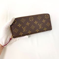 LOUIS VUITTON（ルイヴィトン）M60742 ポルトフォイユ・クレマンス ラウンドファスナー長財布 レディース  モノグラム キャンバス/ブラウン×ワインレッド系×ゴールド金具