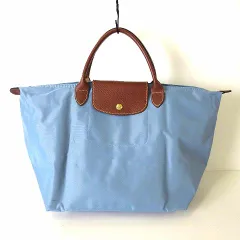 ロンシャン LONGCHAMP LE PLIAGE ル プリアージュ M バッグ トートバッグ ハンドバッグ 折りたたみ ライトブルー 水色 ブラウン かばん 鞄 カバン