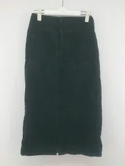 ◇ nano universe コーデュロイ フロントスリット 膝下丈 ナロー スカート サイズ36 ダークグリーン レディース P  【中古】 【1210070003163】