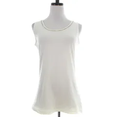 22オクトーブル 22 OCTOBRE カットソー ノースリーブ タンクトップ ラウンドネック ビーズ 薄手 無地 白 ホワイト トップス /TYMのサムネイル