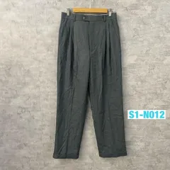 EDDIE DOMANI デッドストック エディードマーニ スラックスパンツ グレー ジップフライ ツータック 30/30 実寸W29in 55 USA 海外輸入 古着 S1-N012