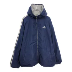 90年代 adidas アディダス リバーシブル ナイロンジャケット スポーツ ネイビー(メンズ L)中古 古着 U5235