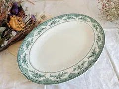 フランス　アンティーク　オーバル　プレート　マーガレット　多色刷り フランス アンティーク オーバル プレート マーガレット 多色刷り