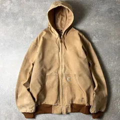 雰囲気系 90s USA製 Carhartt サーマル ライナー ブラウン ダック アクティブ ジャケット 2XL / 90年代 アメリカ製 オールド カーハート パーカー