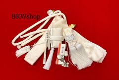 ＜現品限り＞used　正絹　筥迫セット　生成　サヤ柄　8点セット　　花嫁様　結婚式　色打掛　白無垢　和装