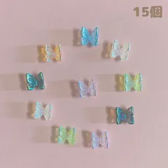 蝶々のオーロラネイルパーツ