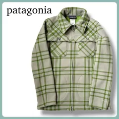 美品 パタゴニア チェック柄 フリースジャケット 希少カラー グリーン XS