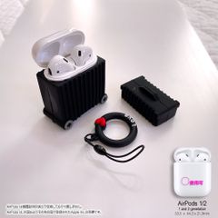 シリコンキャリーケース型 AirPods ケースカバー「小悪魔ブラック」AirPods（第1/2世代）用