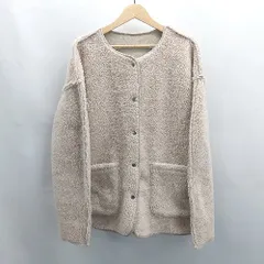 ◇ ⊇ NEUNA ヌナ 無地 長袖 ボアウールジャケット サイズM ベージュ系 レディース E  【1503060043486】