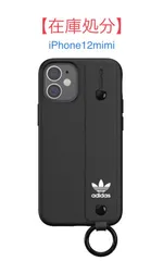 【 在庫処分 】 アディダス　iPhone12mini　ハンドストラップ付きケース　ブラック　　◎