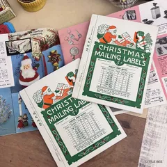 315・R-1462　クリスマスラベルブック　1冊　クリスマス　ラベル　紙もの　ジャンクジャーナル　古いもの　蚤の市　クリスマスマーケット　アメリカ　ヴィンテージ　アンティーク