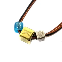 ロエベ LOEWE パーソナライゼーション アナグラム キューブ チャーム ネックレス ペンダント 茶 ブラウン /AN9 ■OHのサムネイル