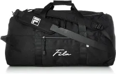 ブラック×ホワイト(筆記体ミニ) [フィラ] ボストンバッグ リュック 大容量 50L 3WAY 旅行バッグ ショルダーバッグ スポーツバッグ 2タイプロゴ 筆記体 正規体 ベルド取り外せる 大型 収納 0.64kg fm2276-fm2334-fm2474