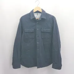 ◇ ⊇◎ GLOSTER グロスター ウール混 長袖 ワークシャツ サイズM ネイビー メンズ E  【1504240007540】のサムネイル