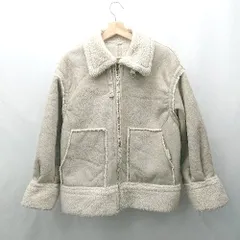 ◇ w closet フロントジップ　2WAY　モコモコ　ガーリー　冬物 長袖 ボアジャケット サイズF アイボリー系 レディース E  【1506190015989】