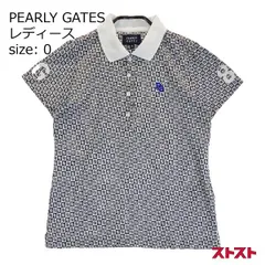 PEARLY GATES パーリーゲイツ 半袖ポロシャツ 総柄 ネイビー系 0 [240101150830]#