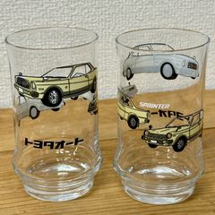 トヨタオート ガラスコップ 2客セット！SPRINTER  Chaser Stalet　当時物