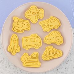 ネコポス便 乗り物　クッキー型抜き　８点セット