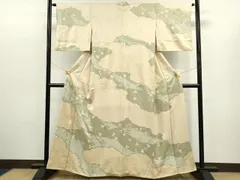 平和屋着物●訪問着　絞り　道長吉祥萩文　正絹　逸品　CAAR6563ze