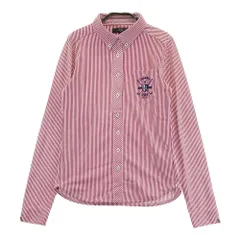 サイズ：M CALLAWAY キャロウェイ  長袖ポロシャツ ボタンダウン ストライプ柄 レッド系 [240101259718]# ゴルフウェア レディース ストスト