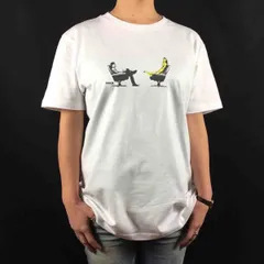 オリジナル Tシャツ DOLK ドルク Banana Therapy バナナ セラピー 治療 バンクシー風 Tシャツ S M L XL タイト ジャスト 大きい ビッグ オーバーサイズ メンズ レディース ユニセックス ピンククリーム