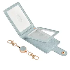 [Accart] パスケース 定期入れ 縦型 IDカードホルダー リール付き 社員証ケース 二つ折り リール付き 定期入れ 両面 身分証明書 名刺入れ メンズ レディース 大容量 ICカード入れ 定期入れ 社員証ホルダー 伸縮リール式 カード4枚収納 カードホ