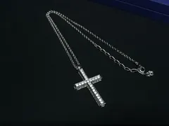 ■新品同様■ SWAROVSKI スワロフスキー クロス 十字架 ネックレス ペンダント アクセサリー シルバー系×イエロー系 BP4386
