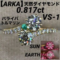 JJ165☆最高級 アルカダイヤモンド0.817ct パライバ リング 鑑付
