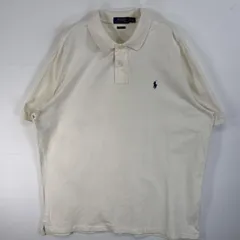 古着 ポロ・ラルフローレン POLO RALPH LAUREN 鹿の子 半袖 ポロシャツ ロゴ 刺繍 大きいサイズ 2ボタン XXL  水色系 ボーダー メンズ