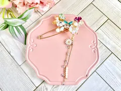 ビジューきらめく蝶々の2wayカブトピン