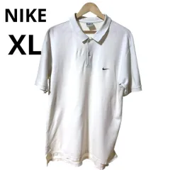 NIKEナイキ 半袖ポロシャツ ロゴ刺繍入り 無地 白 XL