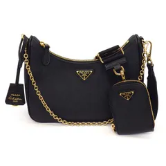 プラダ PRADA ショルダーバッグ Re-Edition 2005  1BH204_NZV_F0632_V_V2P ブラック サフィアーノレザー ゴールド金具 【中古】