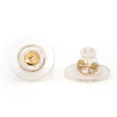 【数量限定】落ちないピアスキャッチ 2個セット ダブルロック 下を向かない 大ぶり 大きい シリコン 18K K18 金属アレルギー対応 ゴールド シルバー ピアス レディース アクセサリー ゆうパケット配送1cm(ラージ ゴールド)