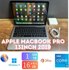 「超美品新品バッテリー」Apple MacBook PRO Retina 13inch 2019/CPUi5 2.4GHZ/16GB/SSD1TB/Windows11/office2024/CJ305